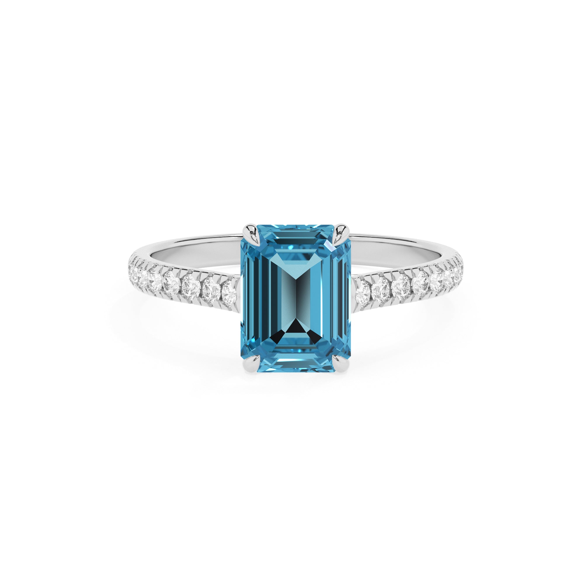 natural swiss blue topaz swiss blue topaz half eterity solitaire engagement ring