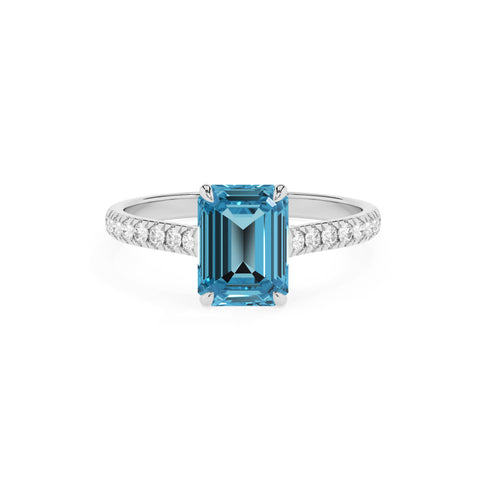 natural swiss blue topaz swiss blue topaz half eterity solitaire engagement ring