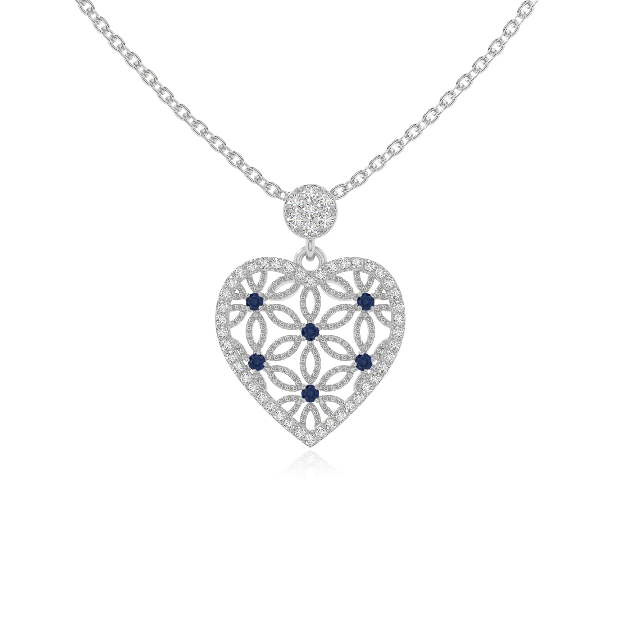 natural blue-sapphire infinity love knot necklaces in sterling silver 