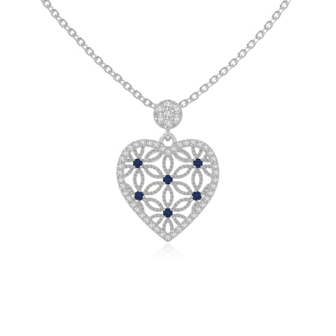 natural blue-sapphire infinity love knot necklaces in sterling silver 