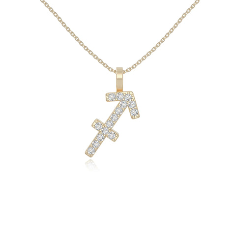 moissanite sagittarius zodiac necklaces in yellow gold vermeil 