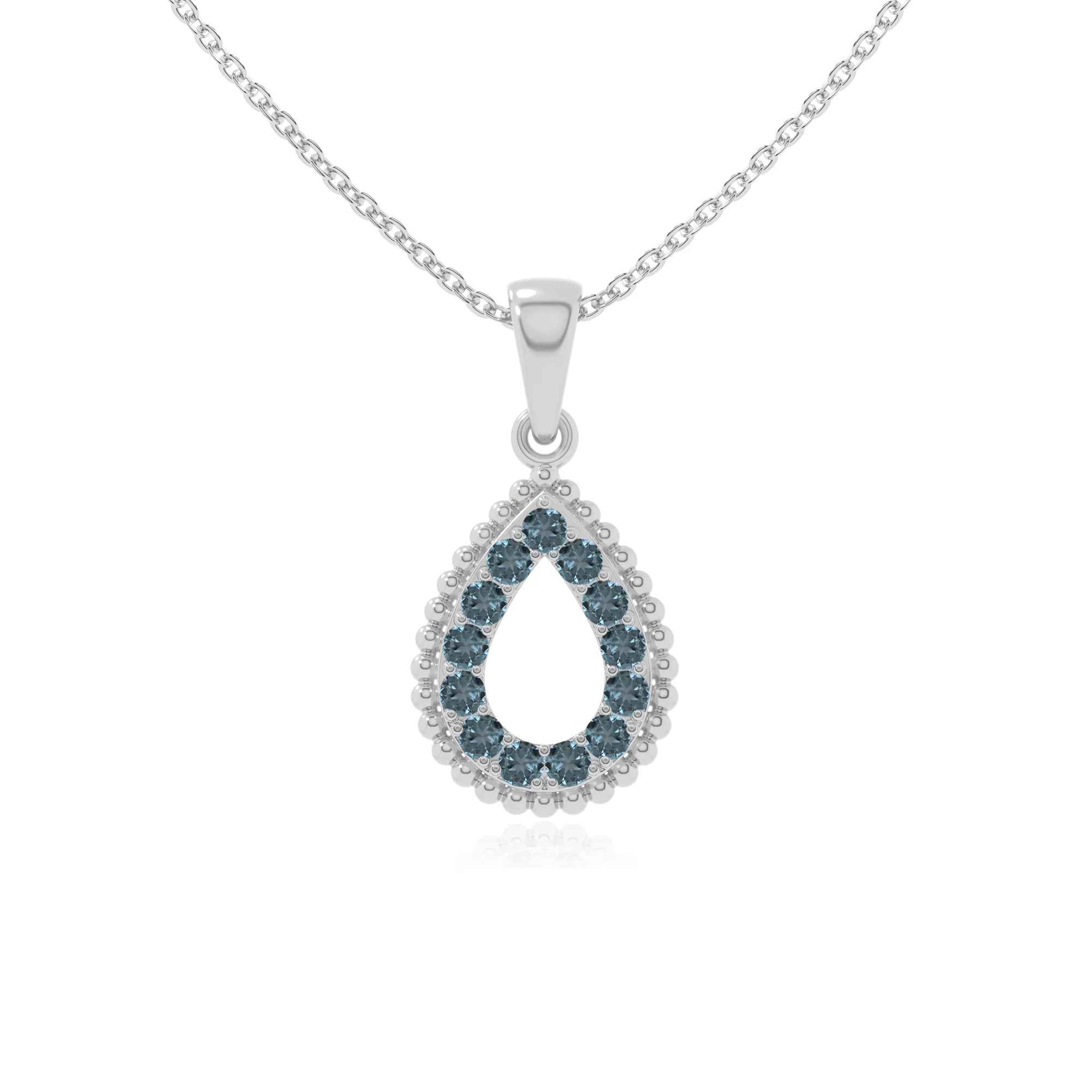 natural london-blue-topaz infinity love knot necklaces in sterling silver 