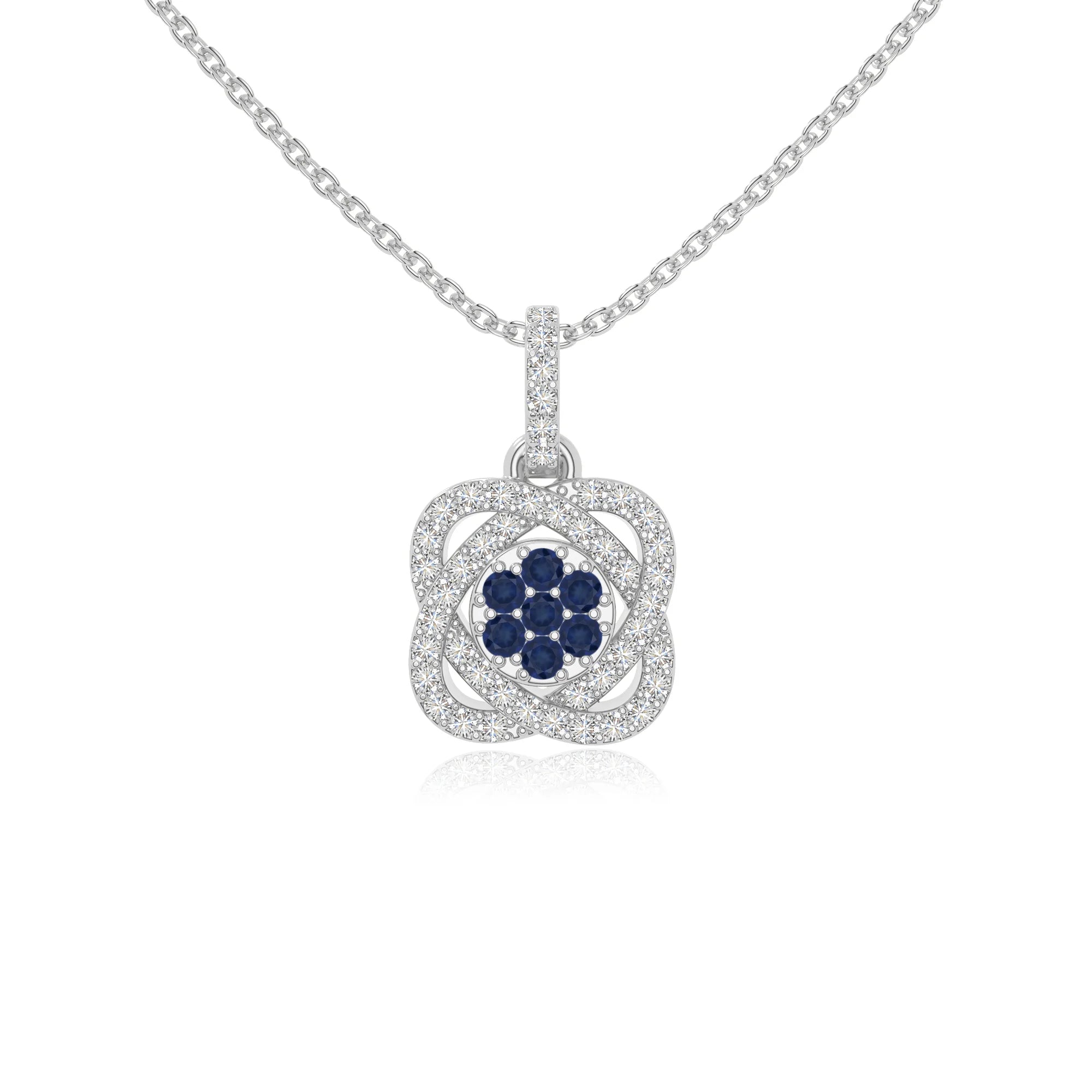 natural blue-sapphire inner power necklaces in sterling silver 