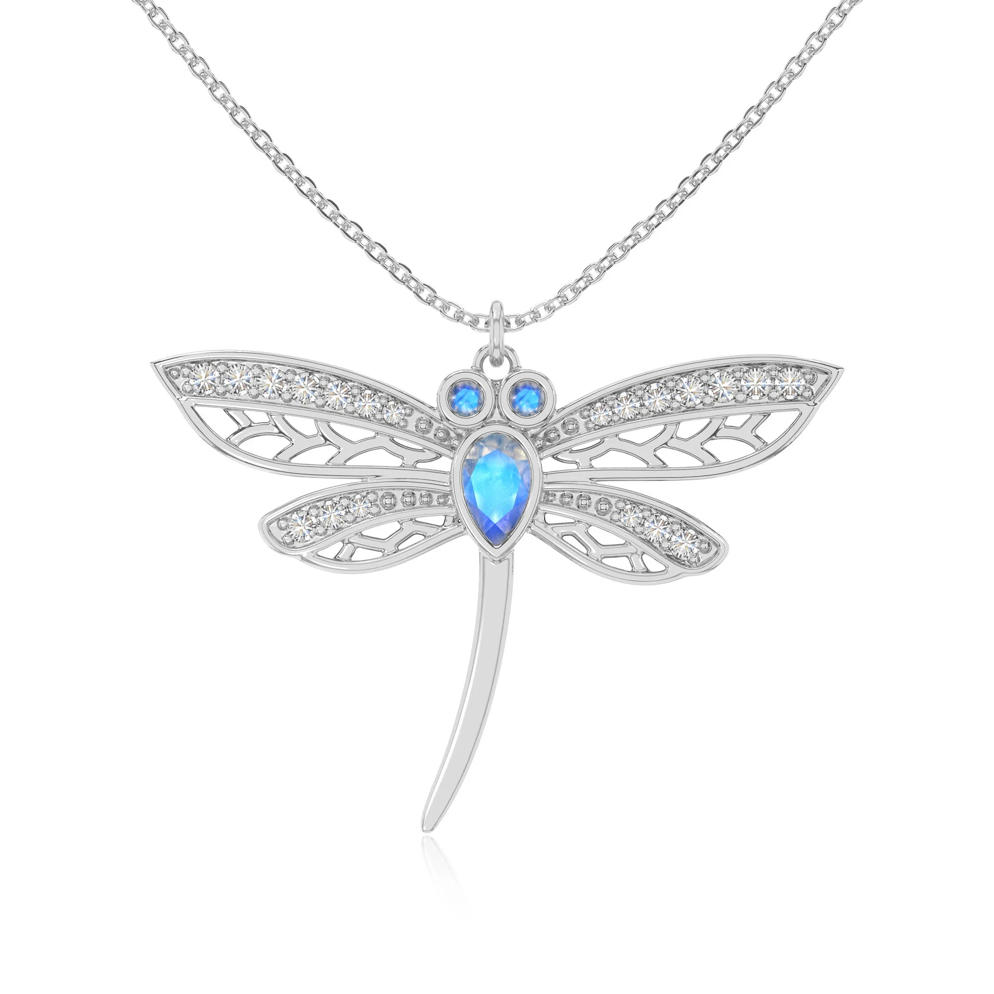 natural labradorite dragonfly necklaces in sterling silver 