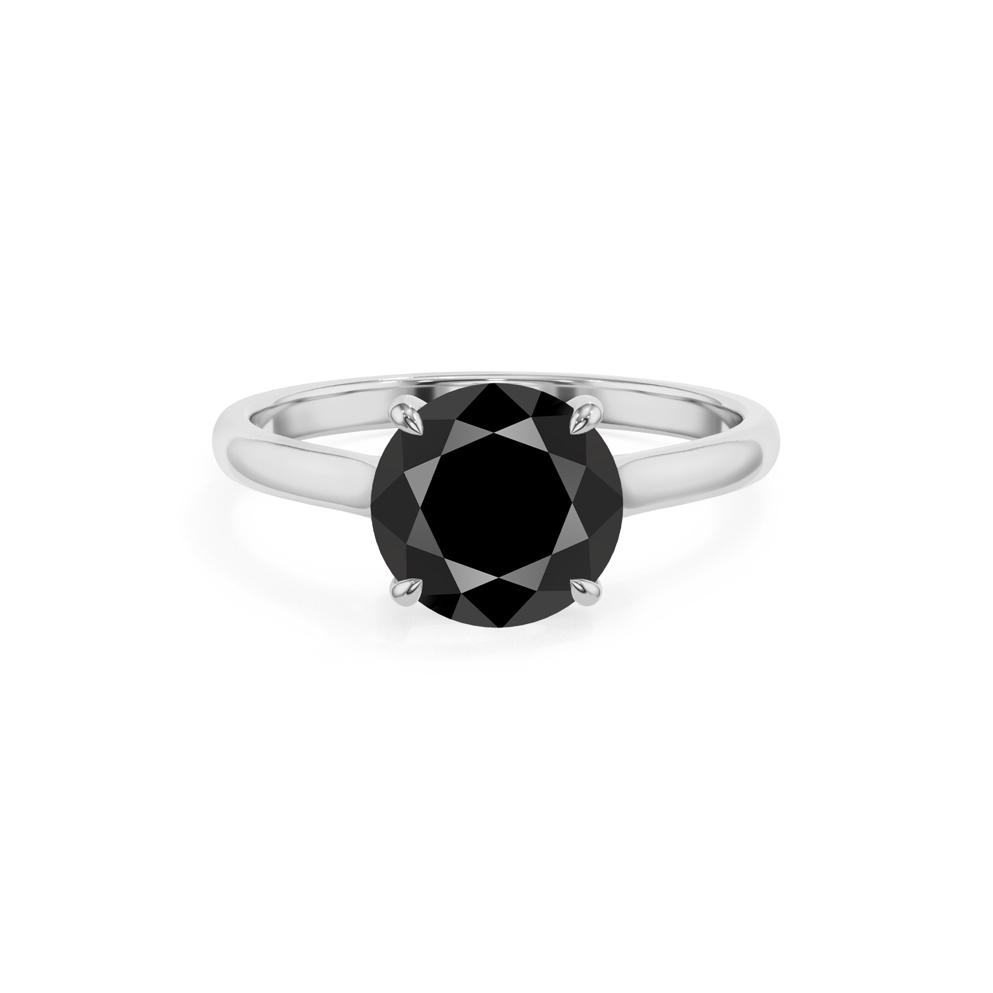 natural black onyx round solitaire engagement ring