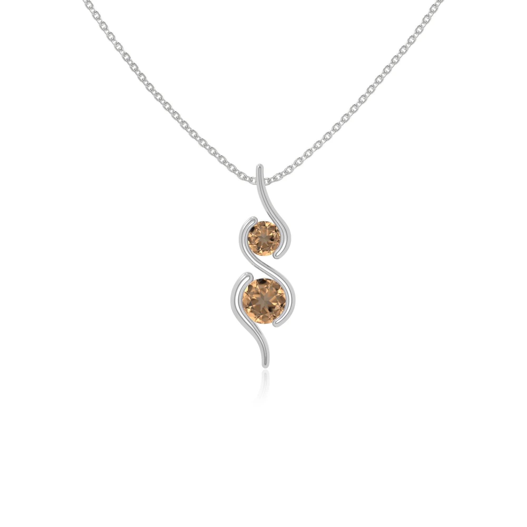 natural citrine 2 stone infinity necklaces in sterling silver 