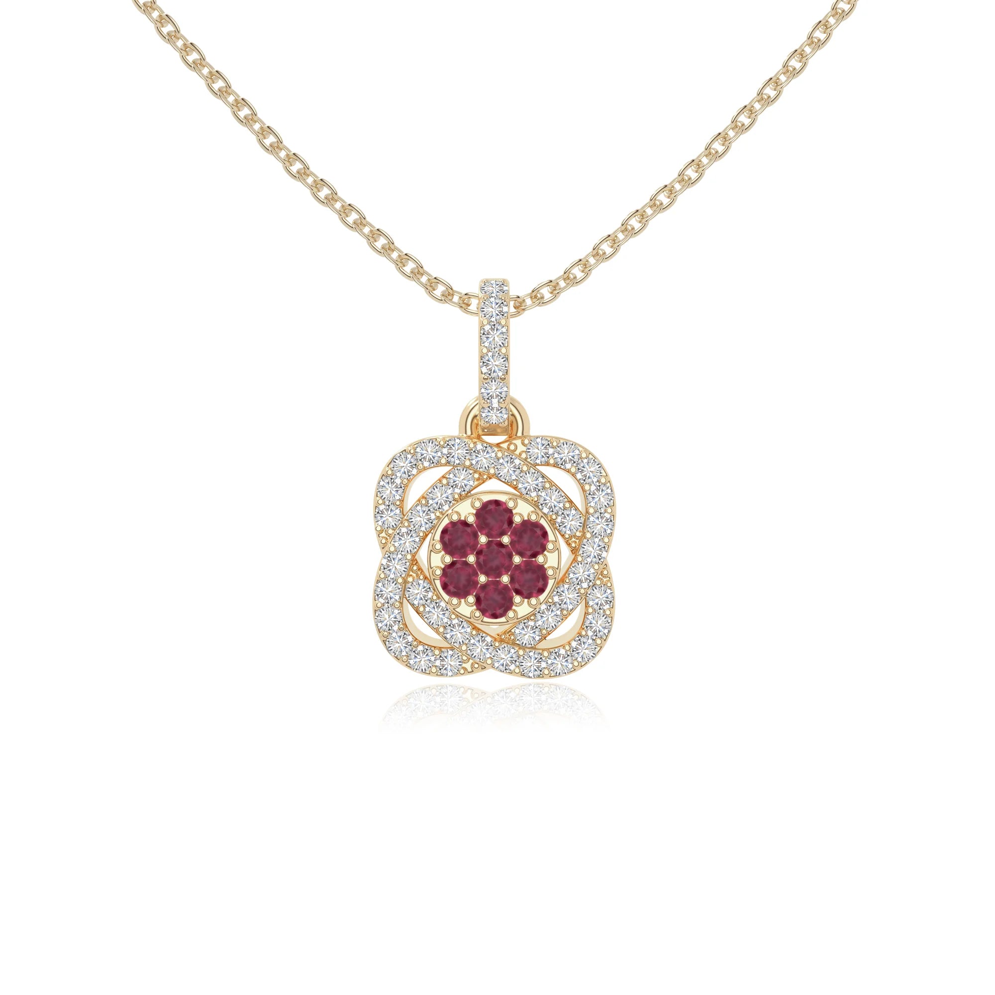 natural ruby inner power necklaces in yellow gold vermeil 