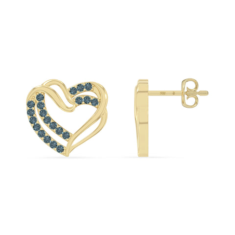 natural london-blue-topaz heart-in-heart stud earrings in yellow gold vermeil 