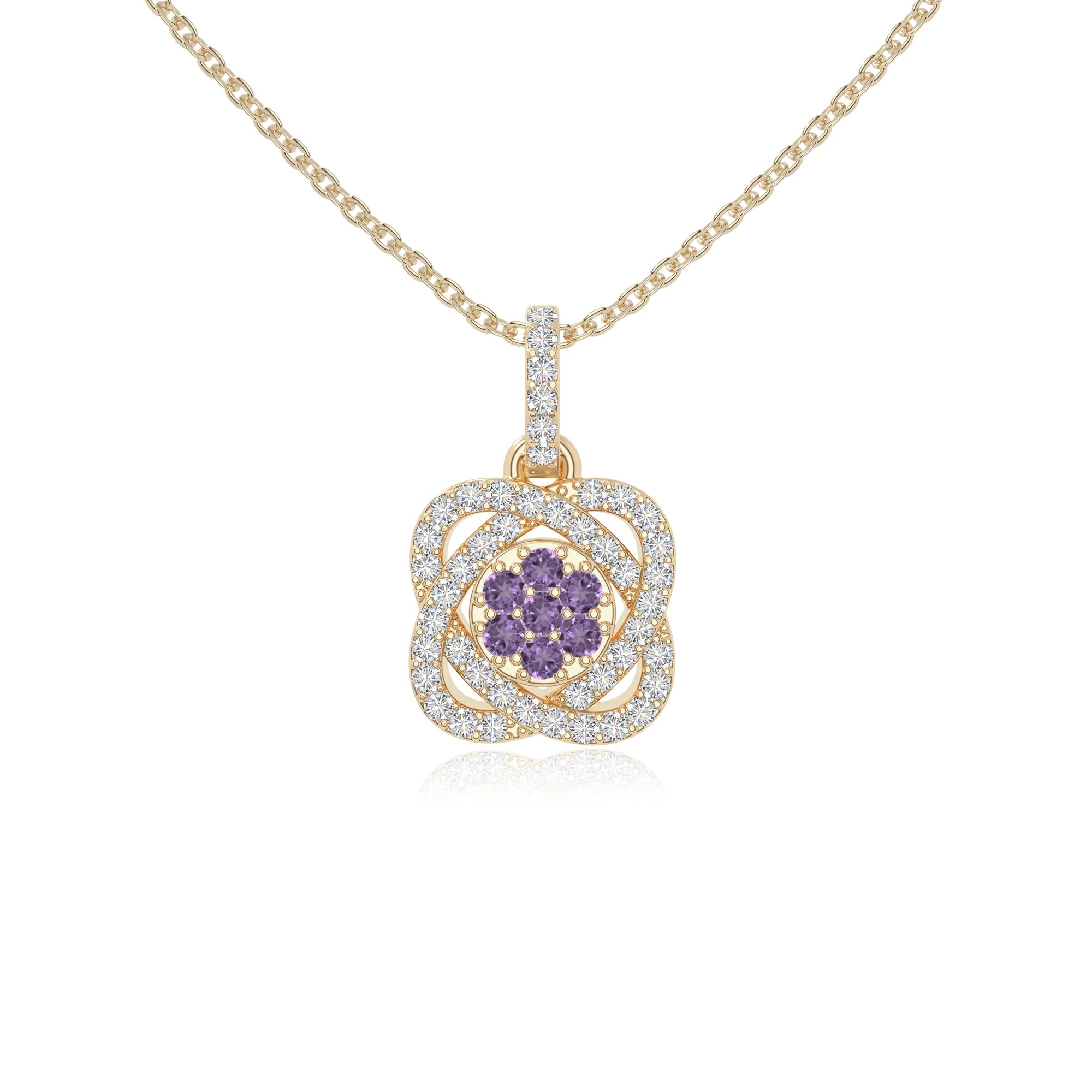 natural amethyst inner power necklaces in yellow gold vermeil 