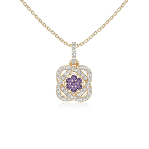natural amethyst inner power necklaces in yellow gold vermeil 