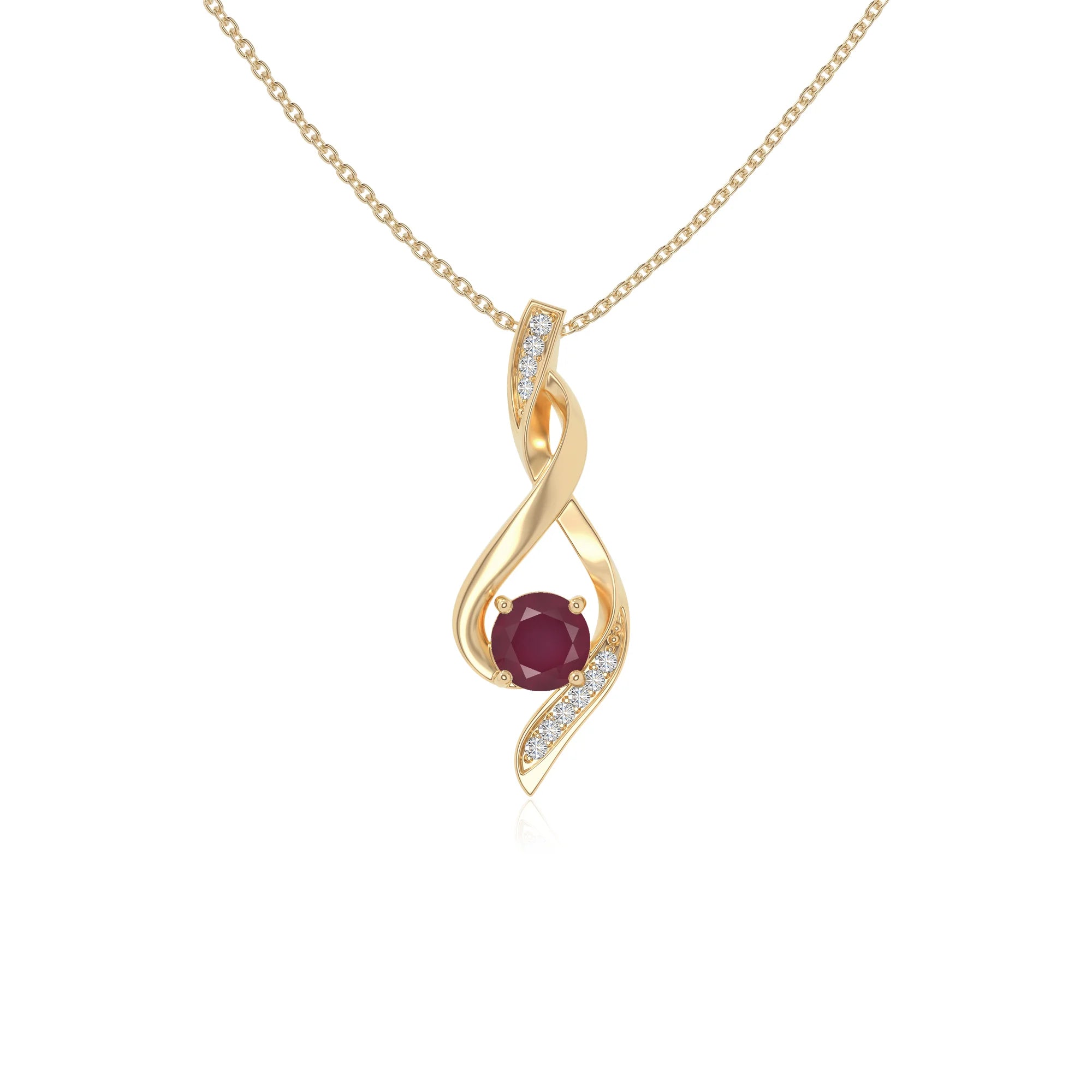natural ruby infinity necklaces in yellow gold vermeil 