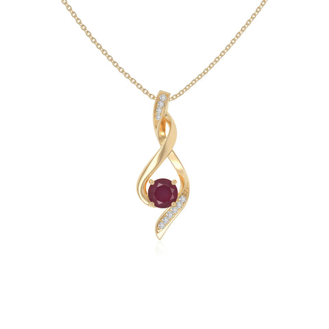 natural ruby infinity necklaces in yellow gold vermeil 