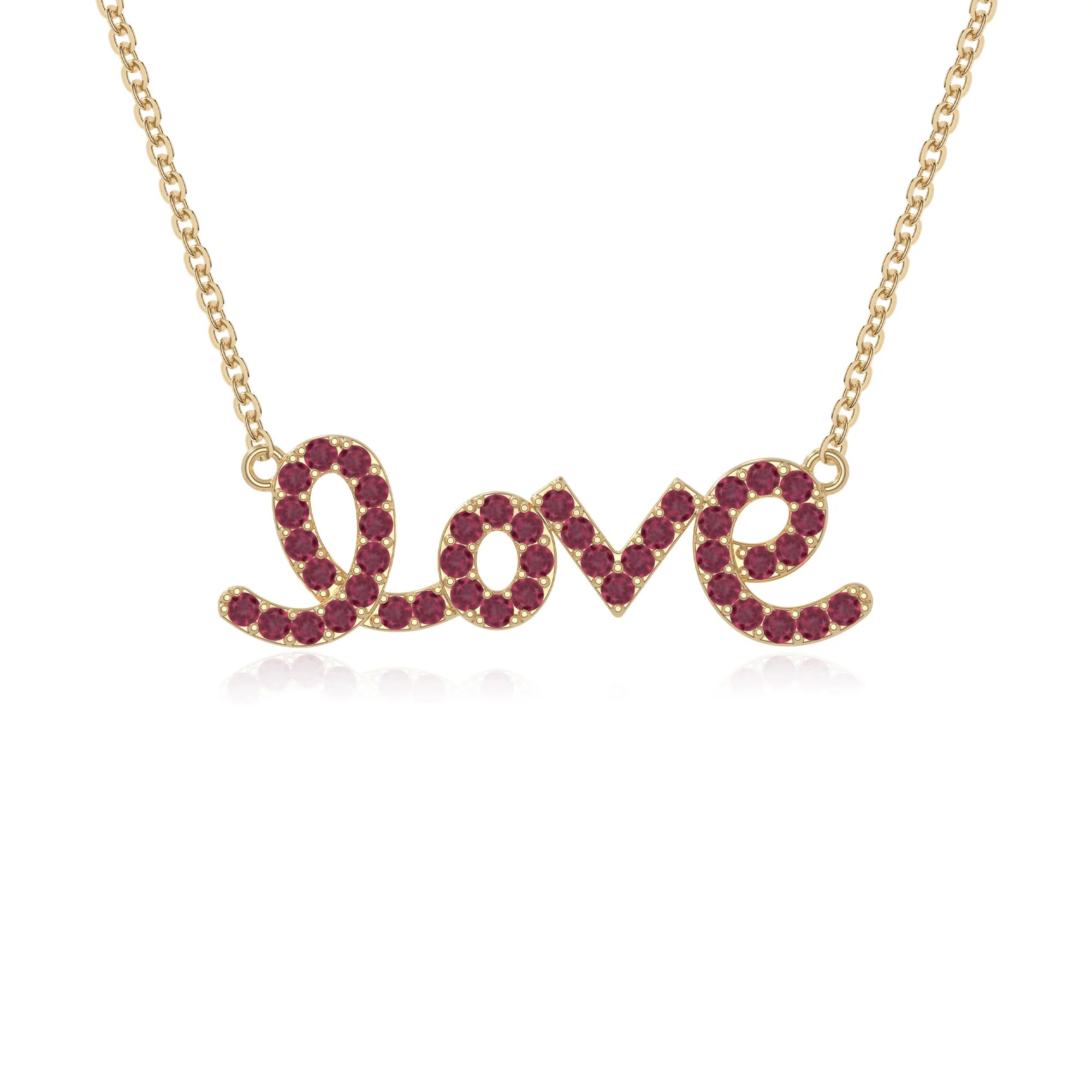 natural ruby infinity love knot necklaces in yellow gold vermeil 