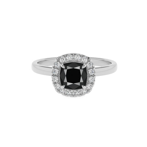 natural black-onyx cushion halo solitaire engagement ring