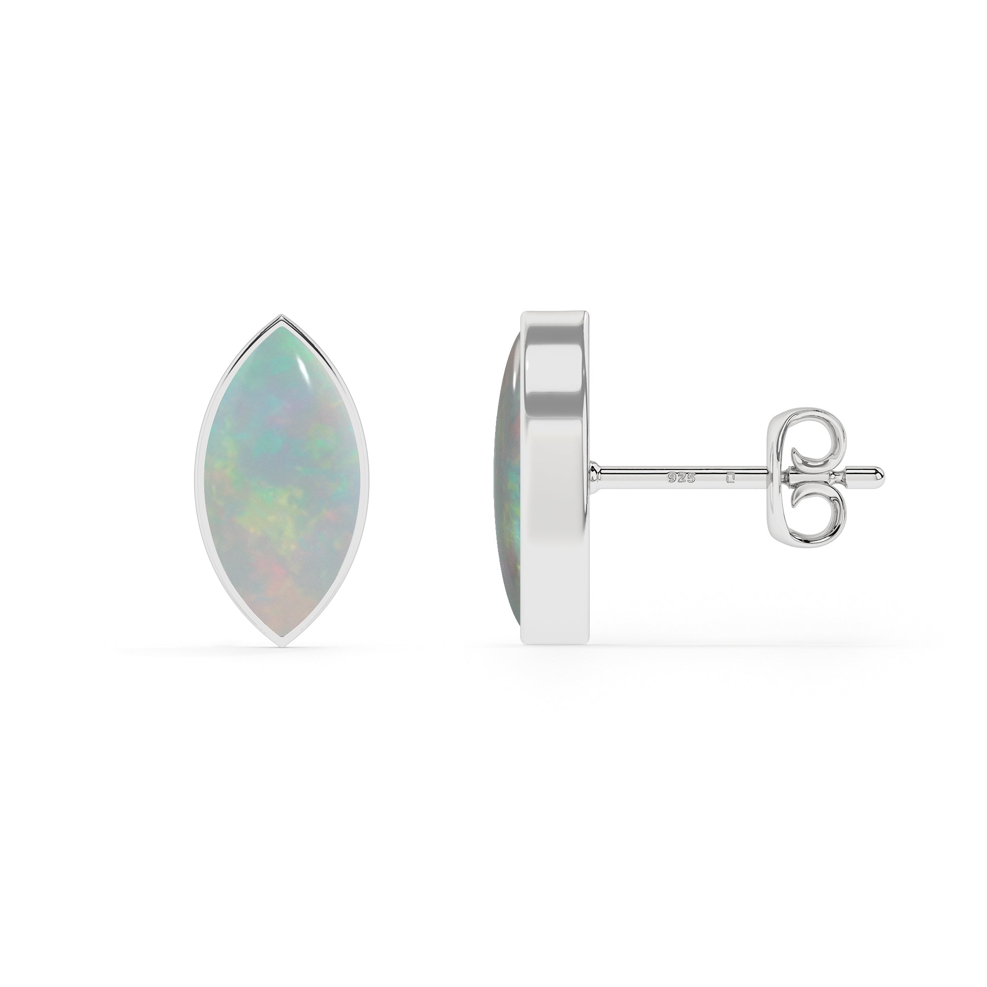 natural ethiopian opal marquise shape stud earrings