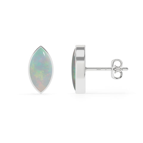 natural ethiopian opal marquise shape stud earrings