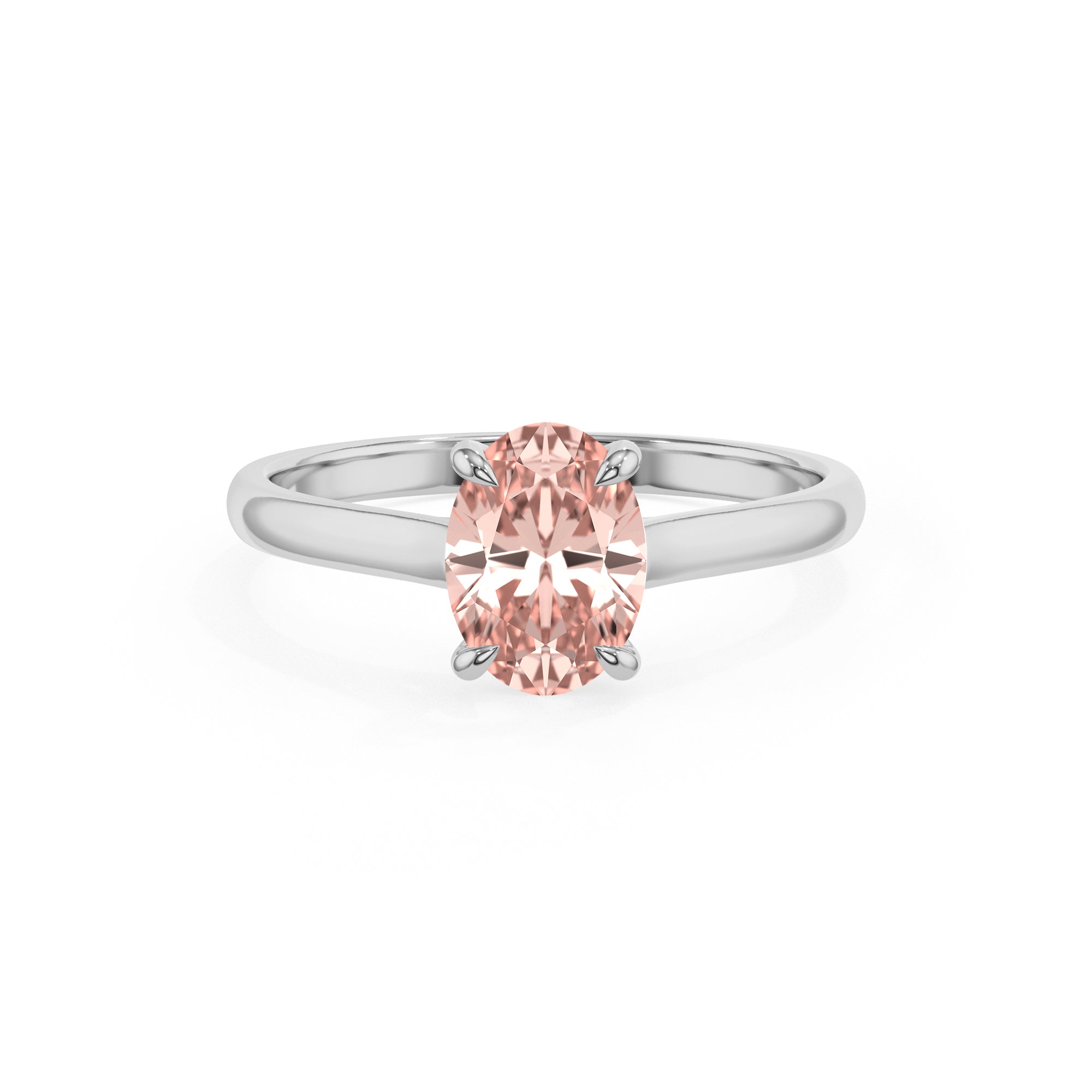 natural morganite oval solitaire engagement ring