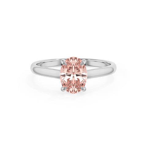 natural morganite oval solitaire engagement ring