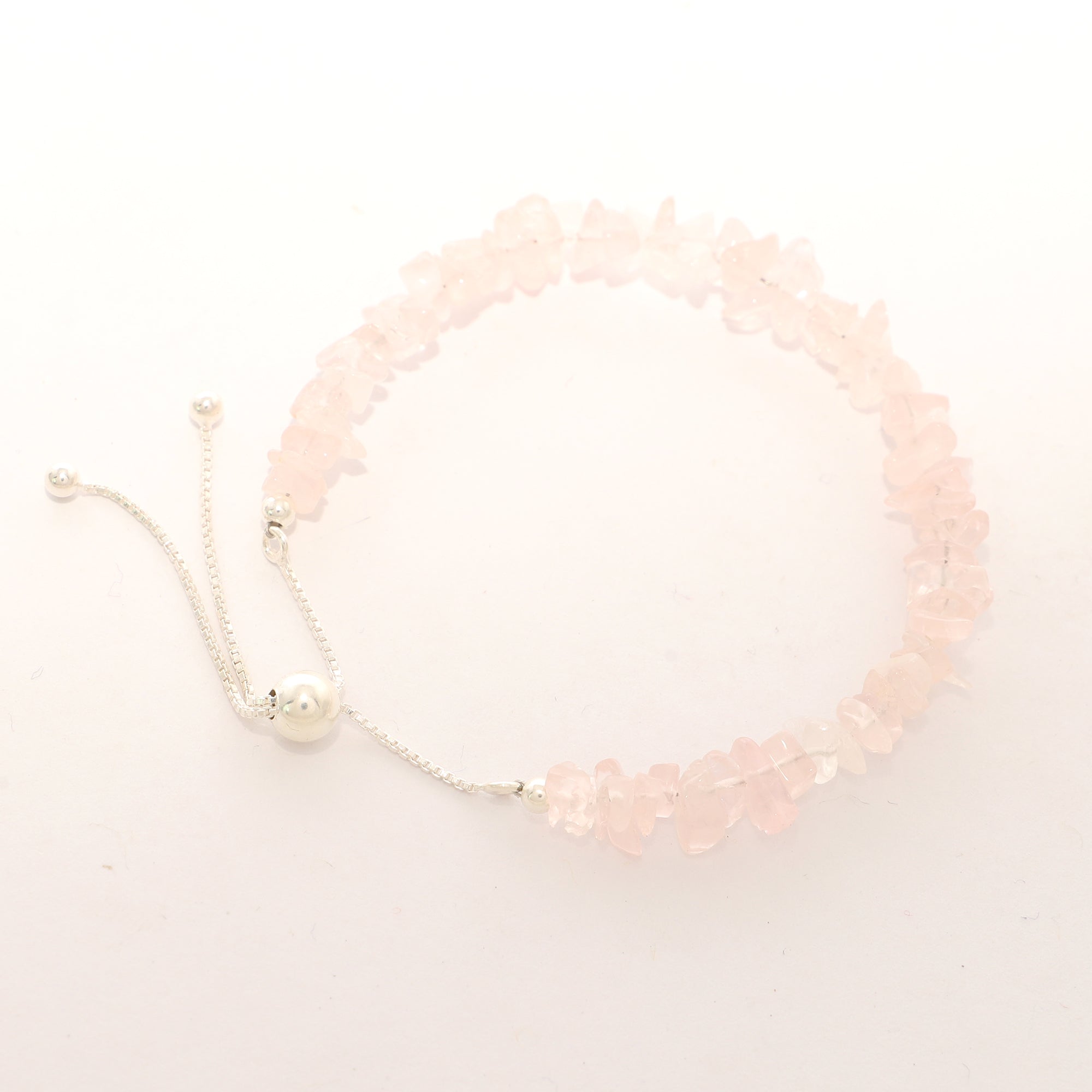 natural rose-quartz rough shape bolo bracelet