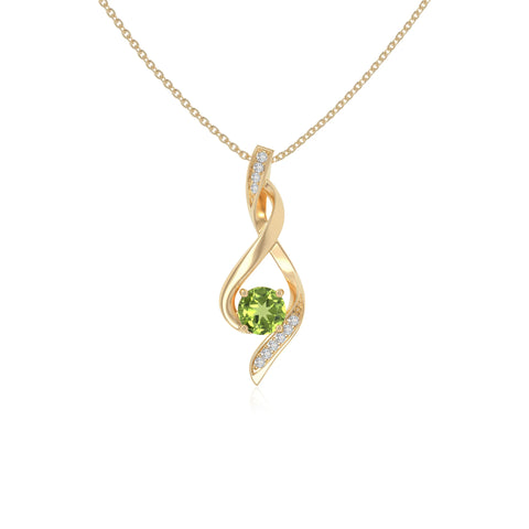 peridot infinity necklaces in yellow gold vermeil 