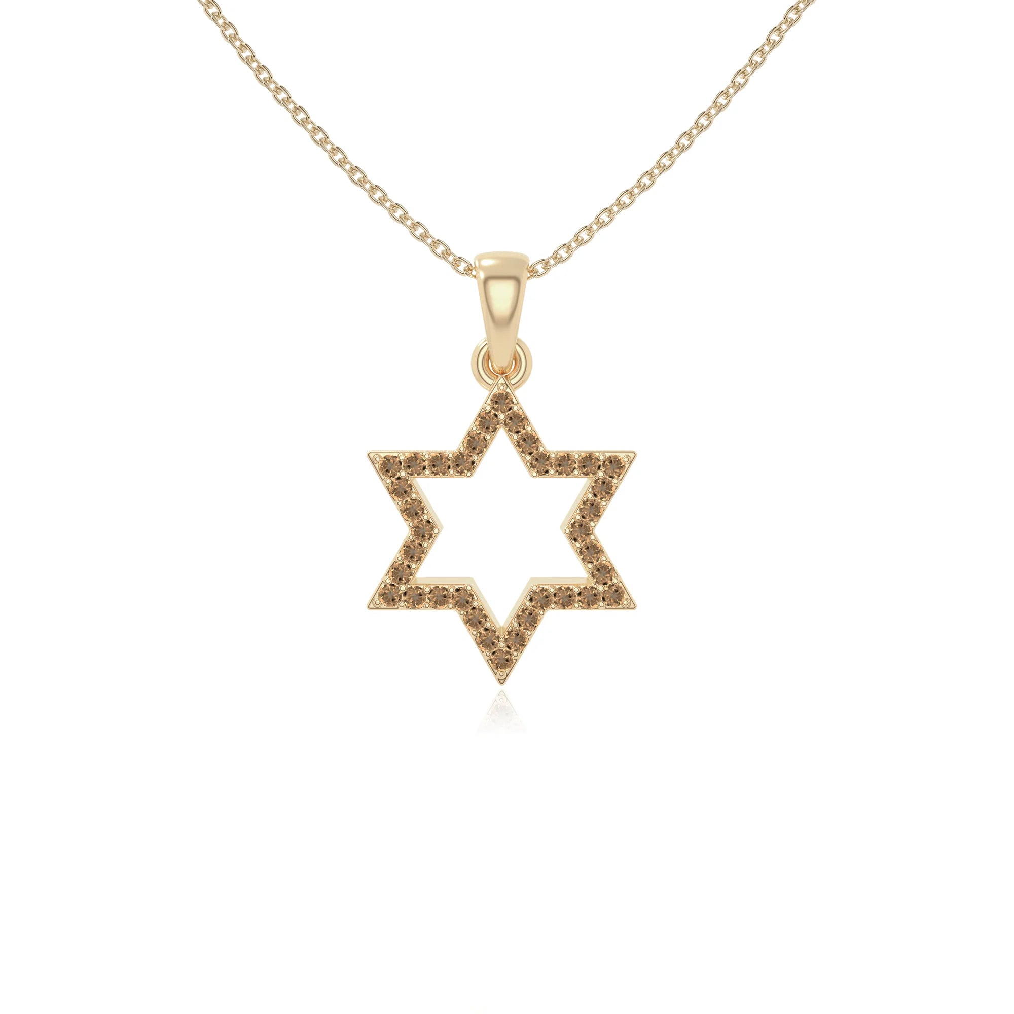 natural citrine star of david necklaces in yellow gold vermeil 
