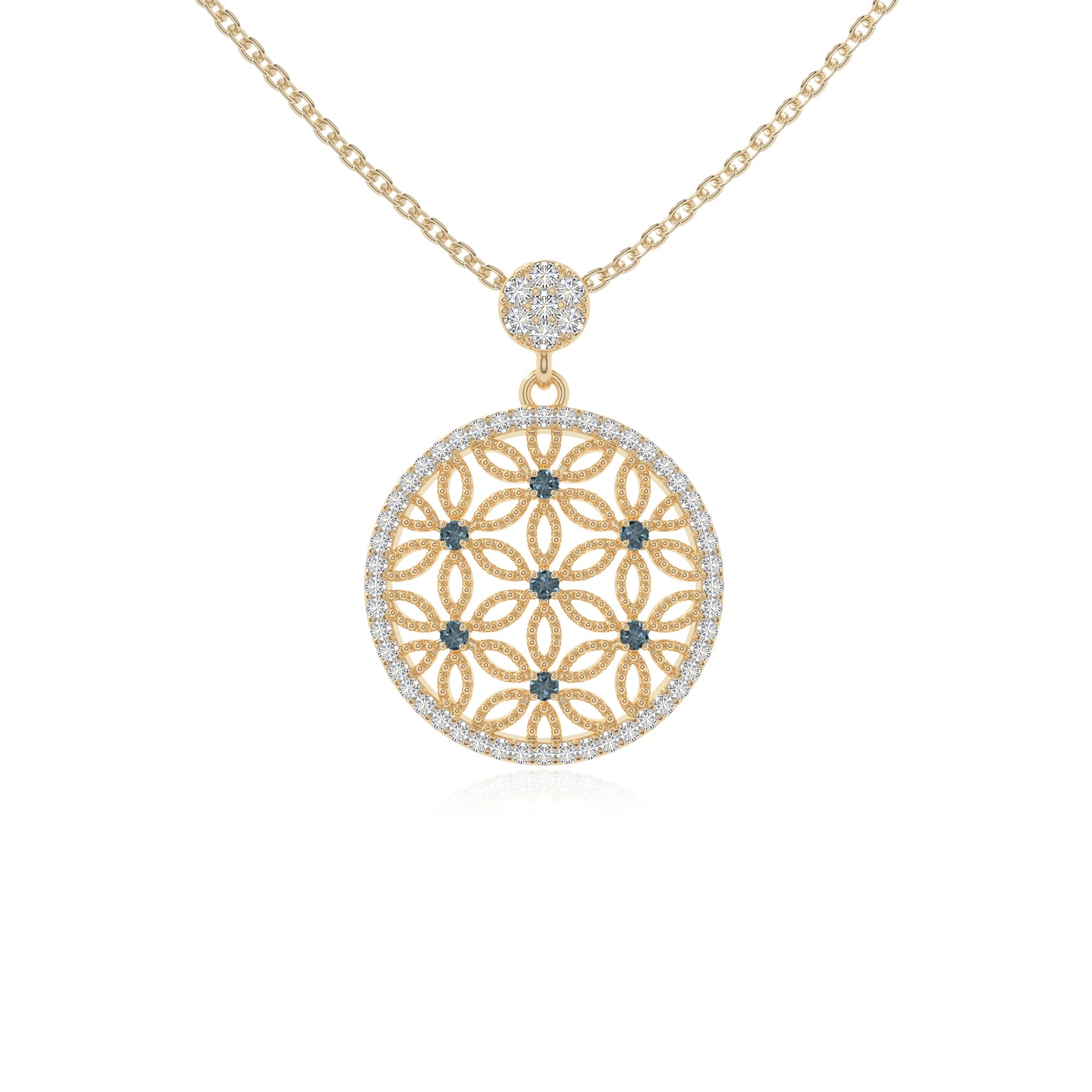natural london-blue-topaz infinity love knot necklaces in yellow gold vermeil 