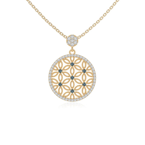 natural london-blue-topaz infinity love knot necklaces in yellow gold vermeil 