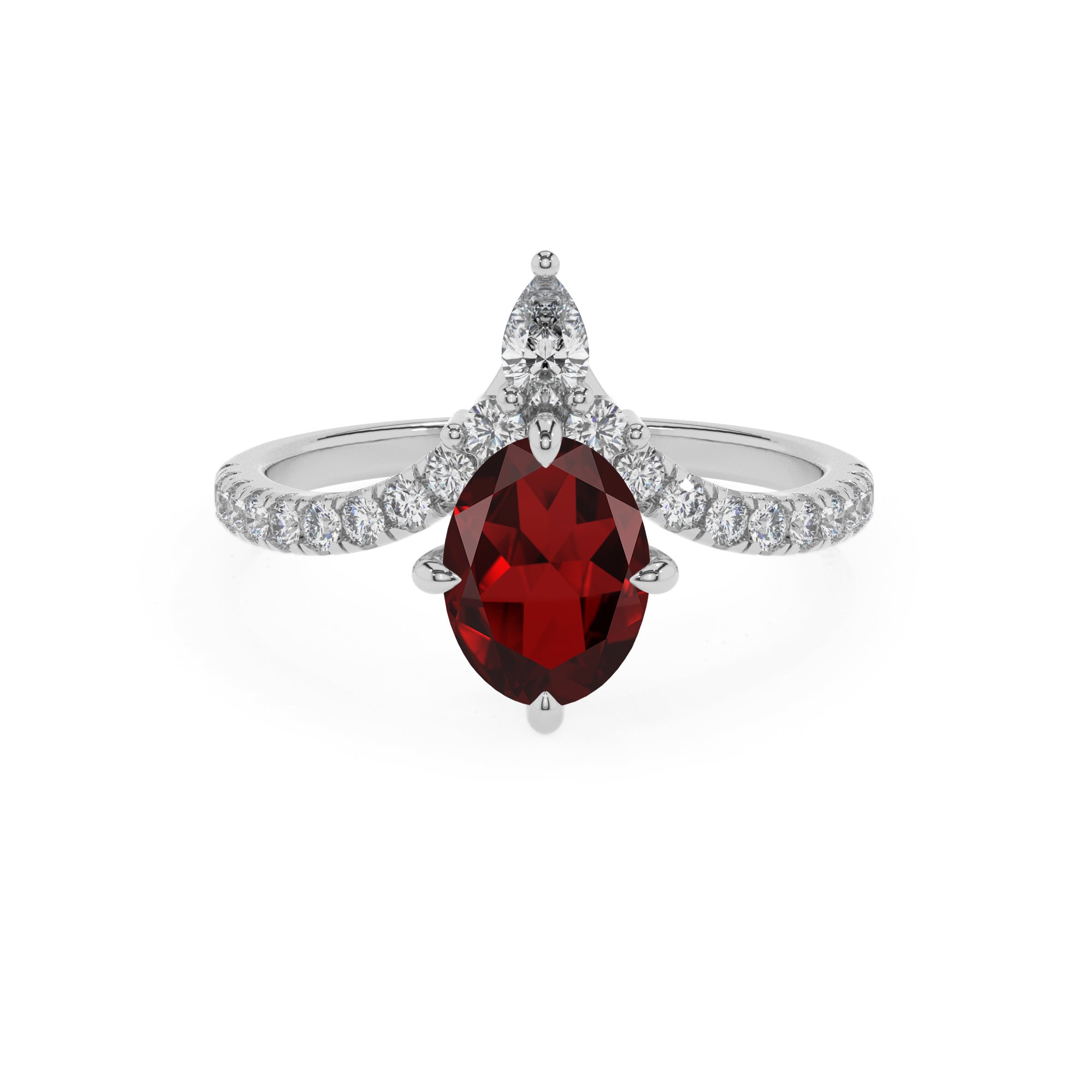 natural garnet oval solitaire engagement ring