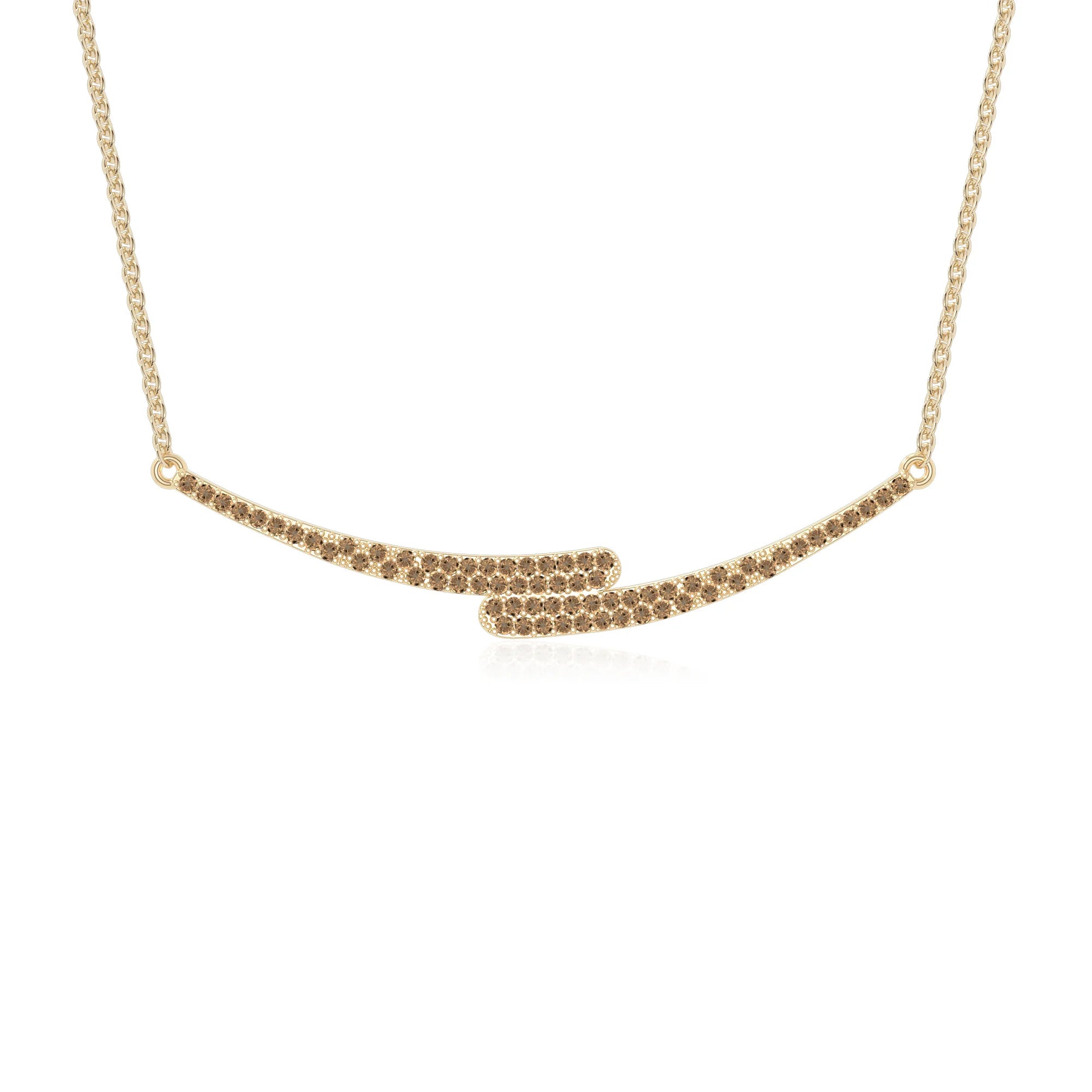 natural citrine bypass curved bar necklaces in yellow gold vermeil 