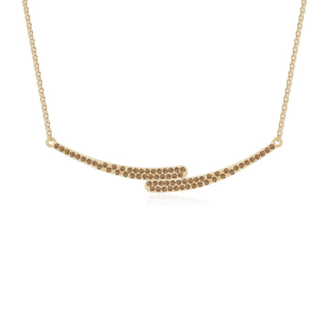 natural citrine bypass curved bar necklaces in yellow gold vermeil 