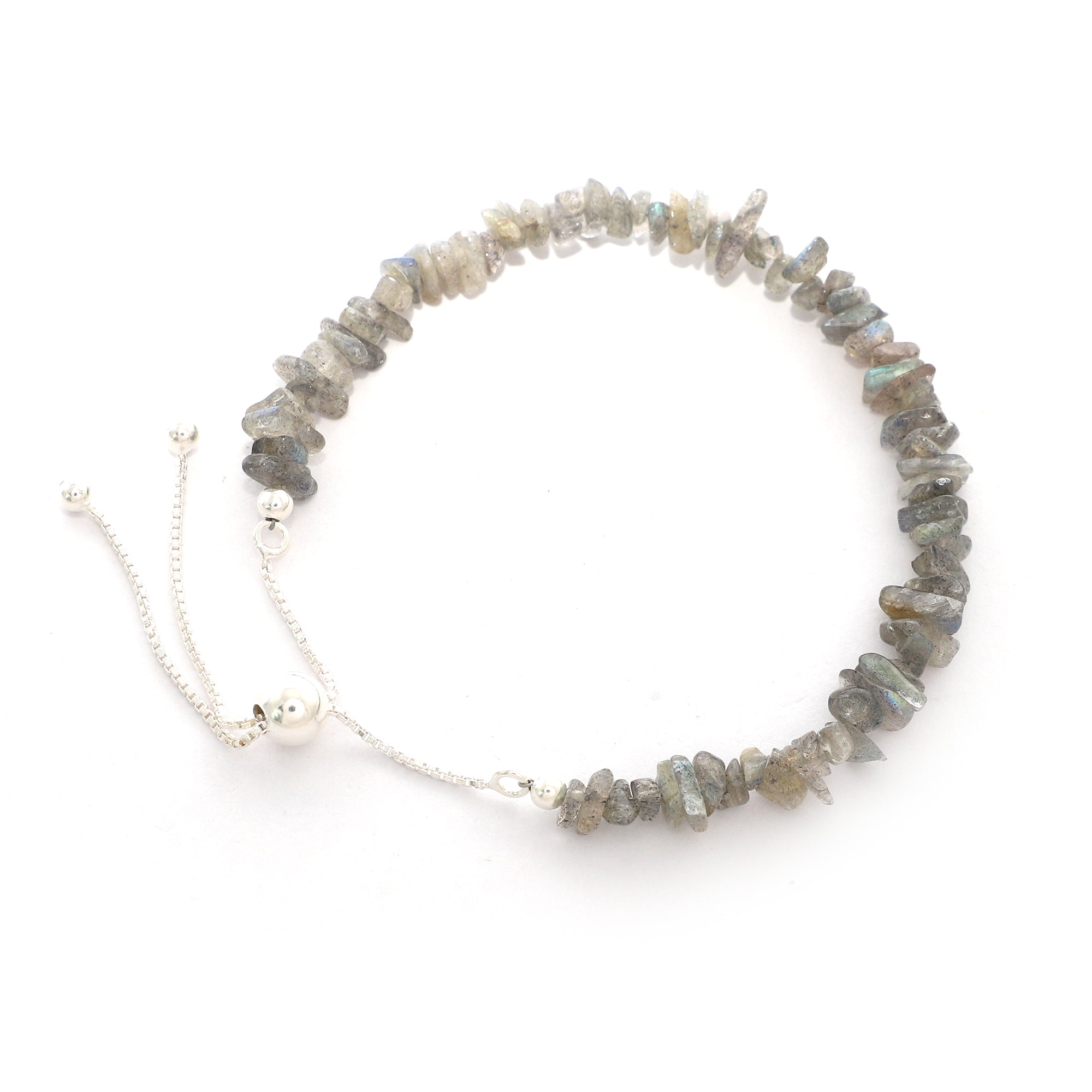 natural labradorite rough shape bolo bracelet