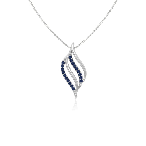 natural blue-sapphire flame necklaces in sterling silver 