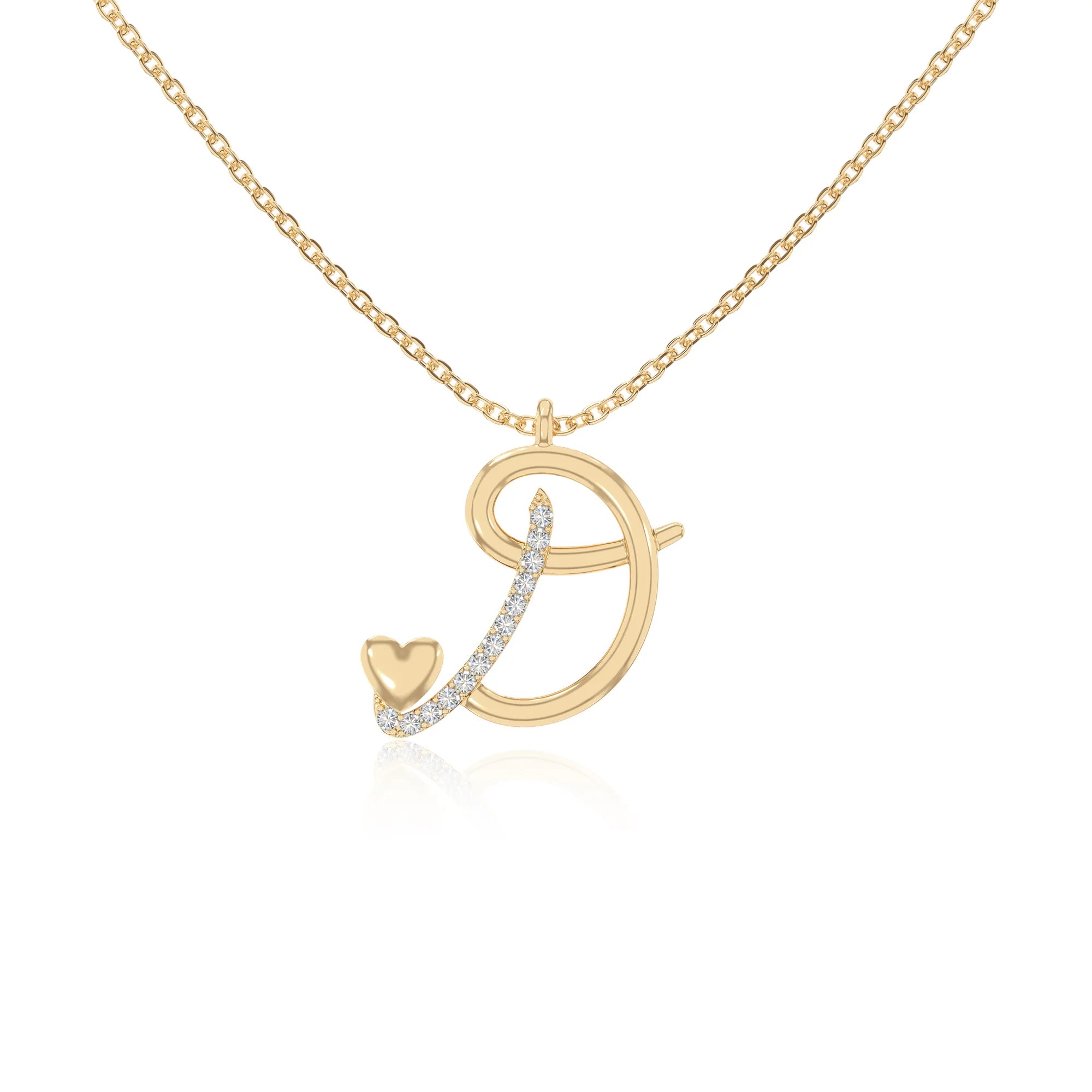 moissanite Initials necklaces in yellow gold vermeil 