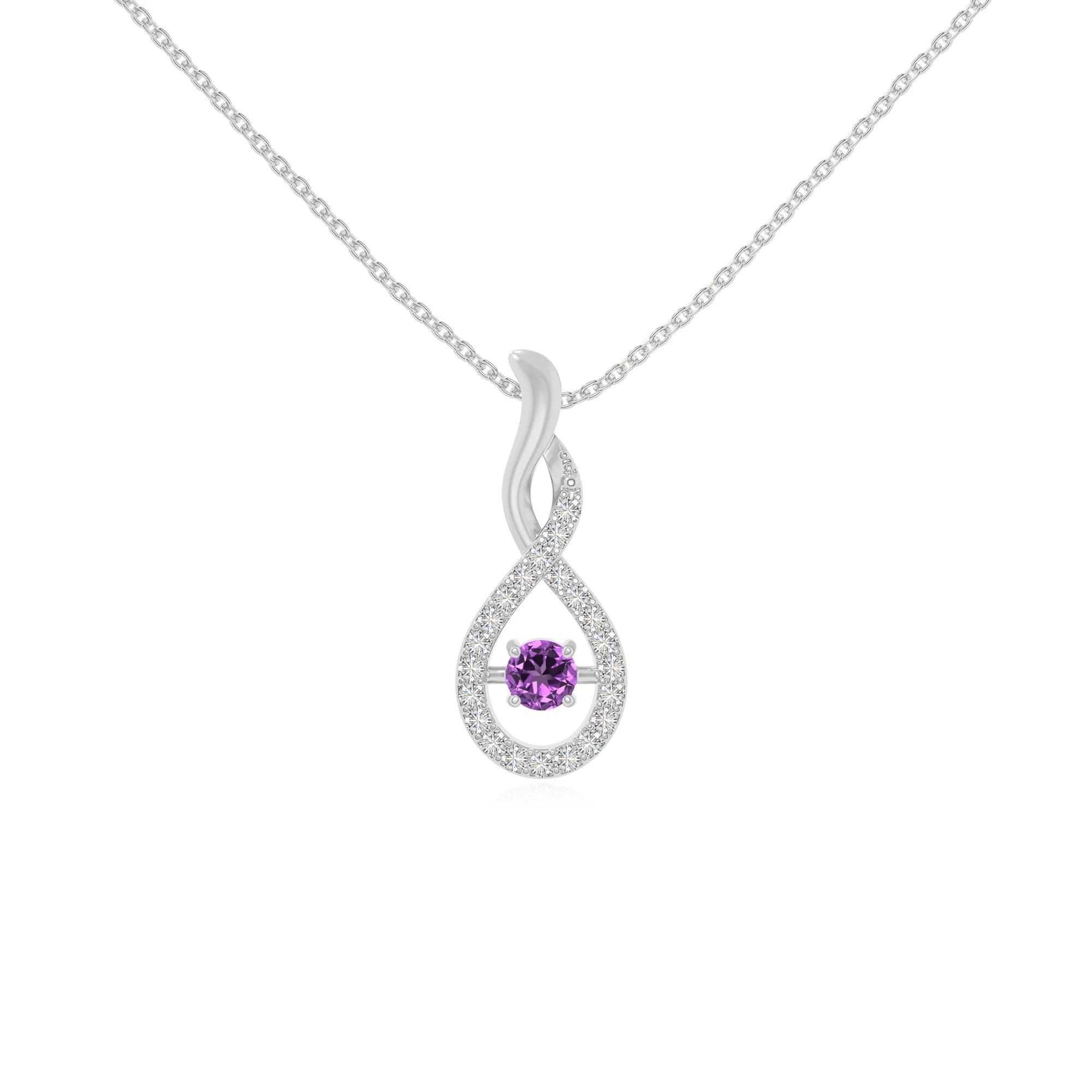natural amethyst infinity necklaces in sterling silver 
