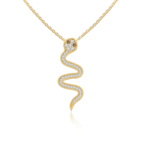 natural citrine snake necklaces in yellow gold vermeil 