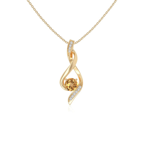 natural citrine infinity necklaces in yellow gold vermeil 