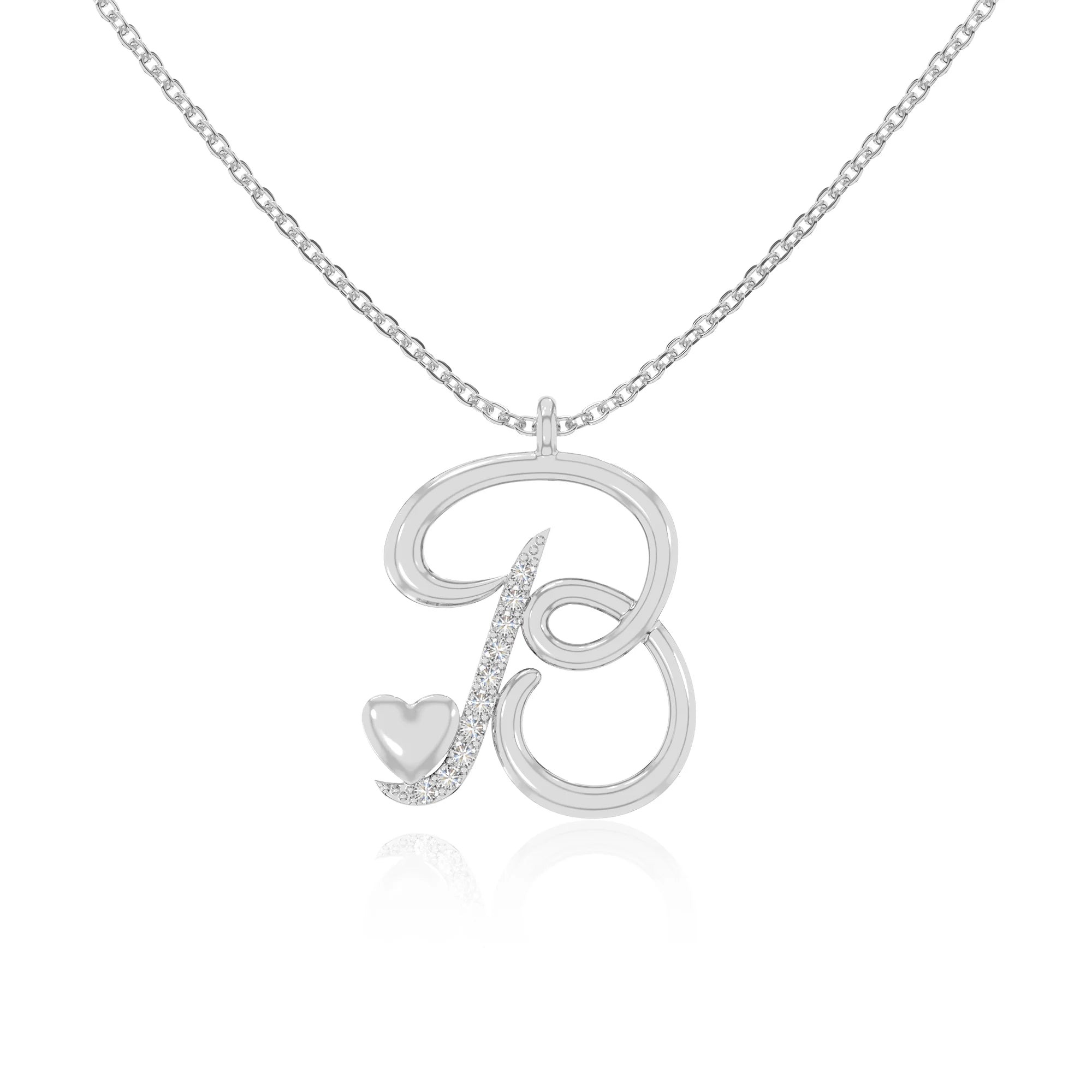 moissanite Initials necklaces in sterling silver 