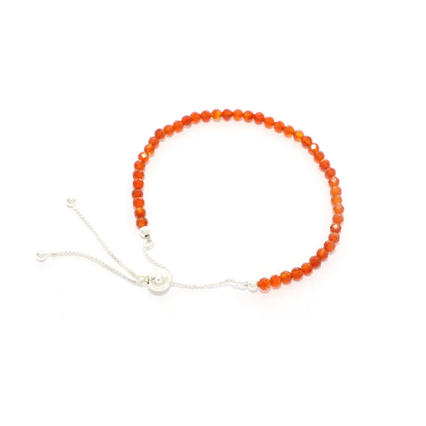 natural carnelian round shape bolo bracelet