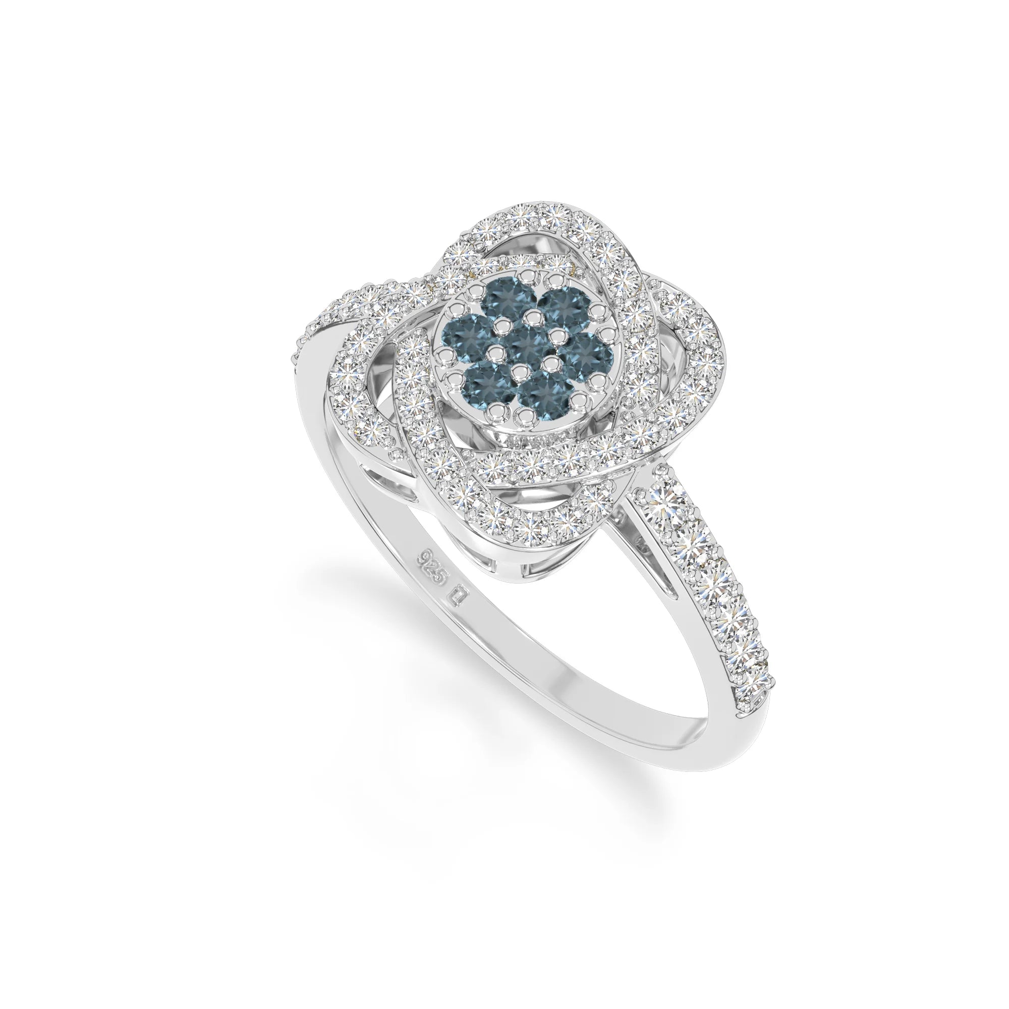 natural london blue topaz infinity promise rings in sterling silver 