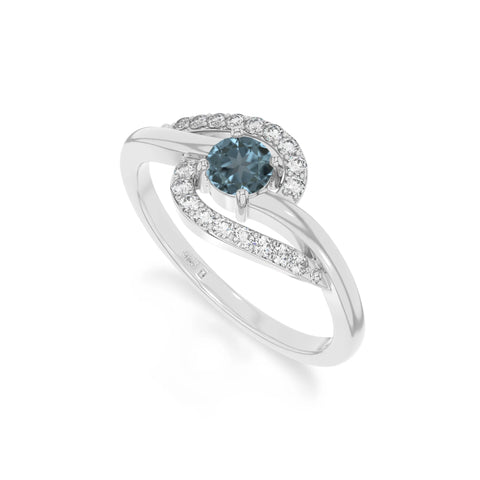 natural london blue topaz infinity solitaire rings in sterling silver 