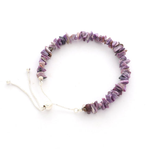 natural charoite rough shape bolo bracelet