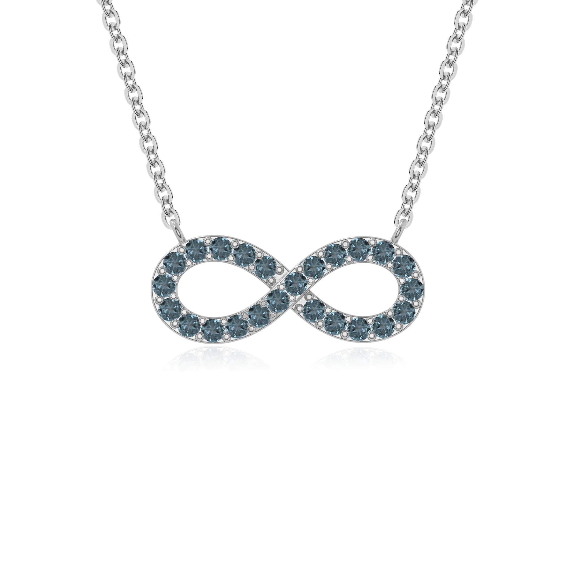 natural london blue topaz infinity necklaces in sterling silver 