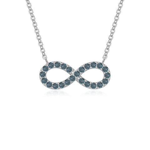 natural london blue topaz infinity necklaces in sterling silver 