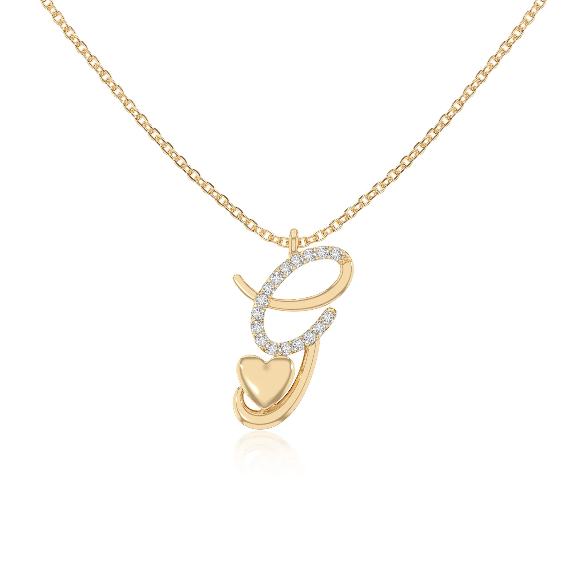 moissanite Initials necklaces in yellow gold vermeil 
