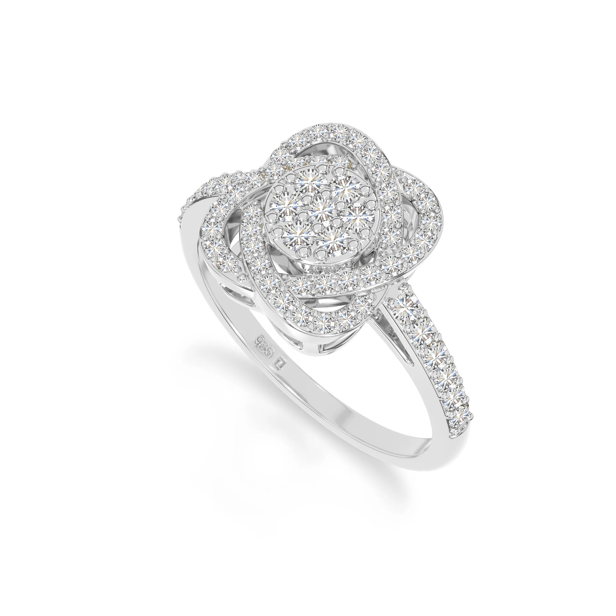 natural moissanite infinity promise rings in sterling silver 