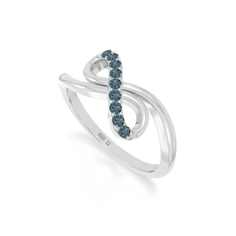 natural london blue topaz infinity promise rings in sterling silver 