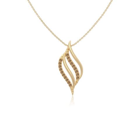 natural citrine flame necklaces in yellow gold vermeil 