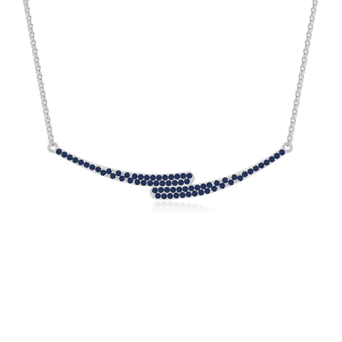 natural blue-sapphire bypass curved bar necklaces in sterling silver 