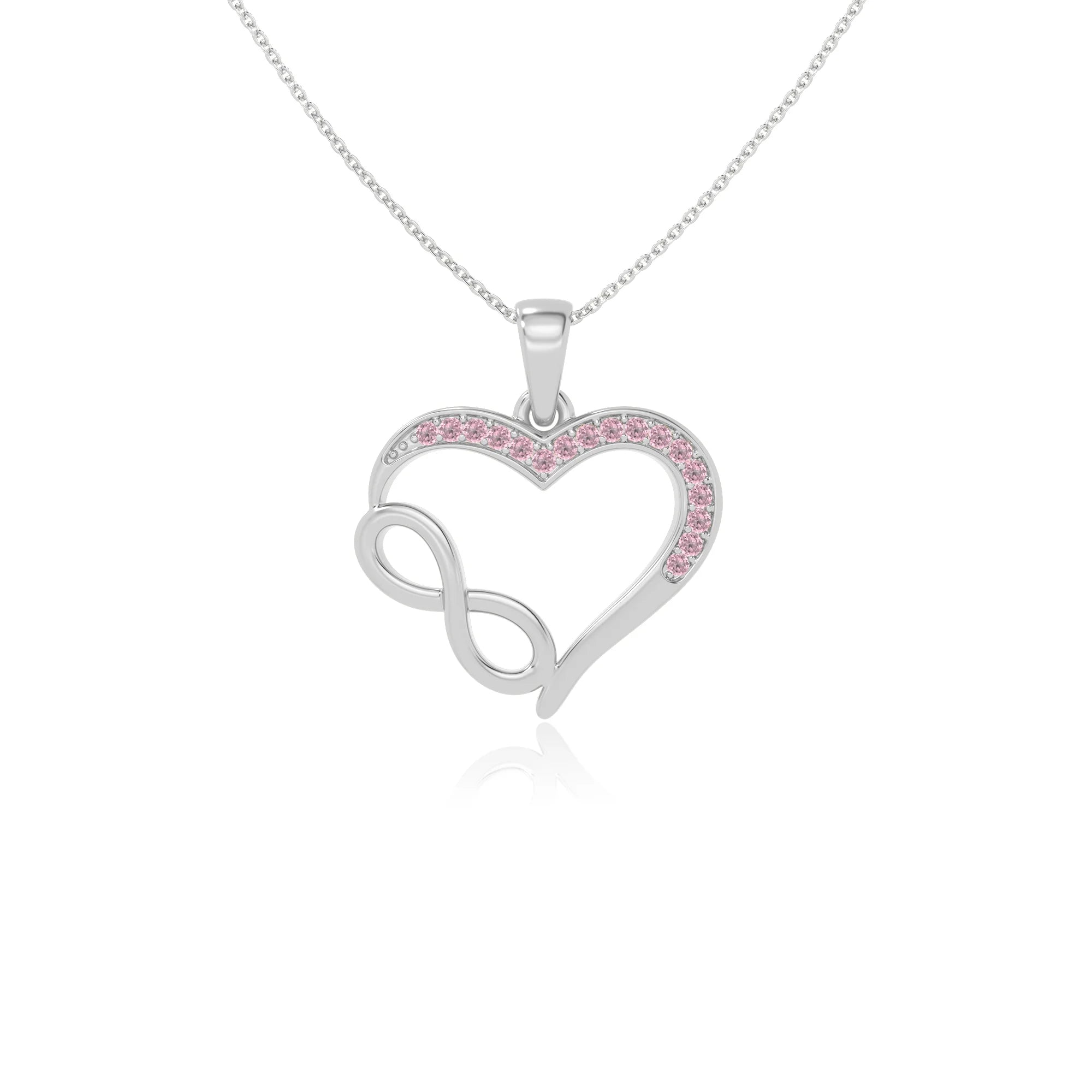 natural pink-tourmaline infinity necklaces in sterling silver 