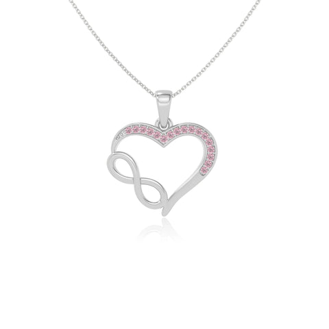 natural pink-tourmaline infinity necklaces in sterling silver 